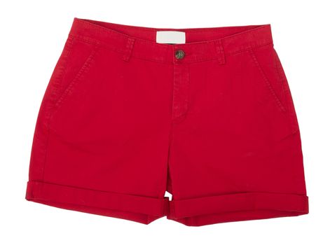 Red shorts isolated on white background
