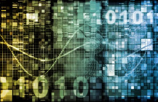 Digital Image Background with Binary Code Technology