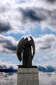 back view of angel statue in cobh county cork ireland