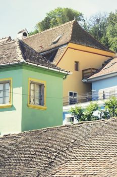 Medieval Town Sighisoara in Romania,Transylvania - September 2014: one of the few still inhabited citadels in Europe, UNESCO World Heritage Site