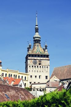 Medieval Town Sighisoara in Romania,Transylvania - September 2014: one of the few still inhabited citadels in Europe, UNESCO World Heritage Site