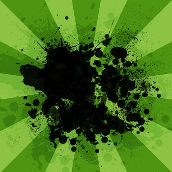 Abstract background is black blotches and green stripes at center. Set your object in center