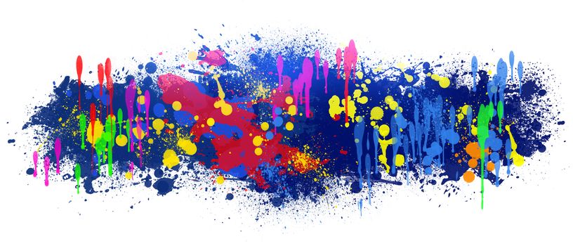 Abstract background is colored blots on white. Set your object in center