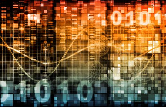 Technology Theme or Themed Background with Binary Data