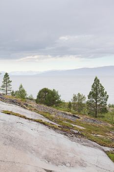 Norwegian landscaped park with walking roads, Alta