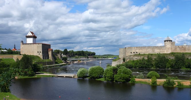fortress Narva and Ivangorod Fortress  on the border of Estonia and Russia