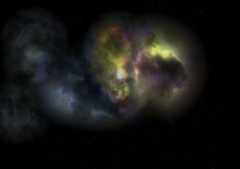 Far being shone nebula and star field against space. "Elements of this image furnished by NASA".