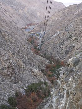 View of Palm Springs from Aerial Tramway in California