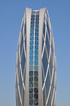 Aldar Headquarters Building in Abu Dhabi, UAE. It is the first circular building of its kind in the Middle East.