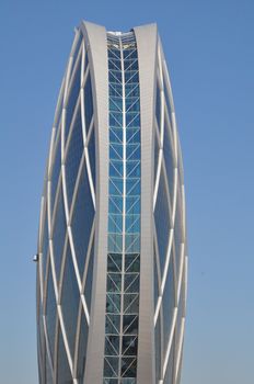 Aldar Headquarters Building in Abu Dhabi, UAE. It is the first circular building of its kind in the Middle East.