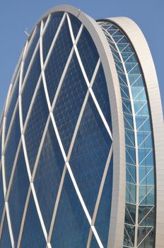 Aldar Headquarters Building in Abu Dhabi, UAE. It is the first circular building of its kind in the Middle East.