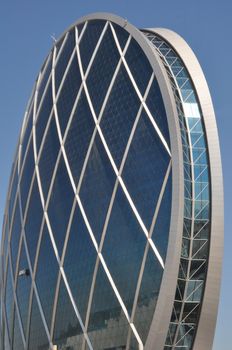 Aldar Headquarters Building in Abu Dhabi, UAE. It is the first circular building of its kind in the Middle East.