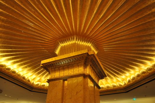 Interior of Emirates Palace Hotel in Abu Dhabi, UAE. It is a seven star luxury hotel and has its own marina and helipad.