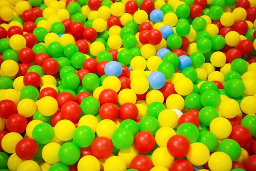 Background of colorful plastic balls in children park