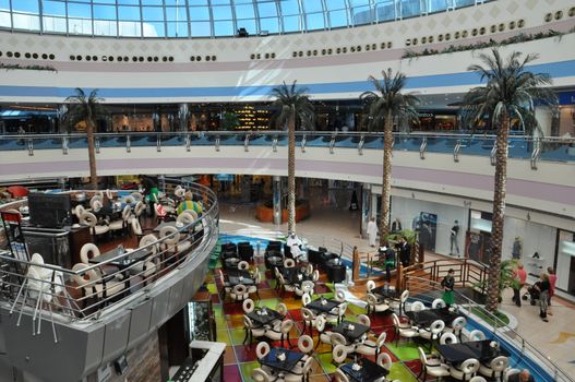 Marina Mall in Abu Dhabi, UAE. It is one of the largest malls in Abu Dhabi and features an observatory, ice rink, movie complex and bowling alley.