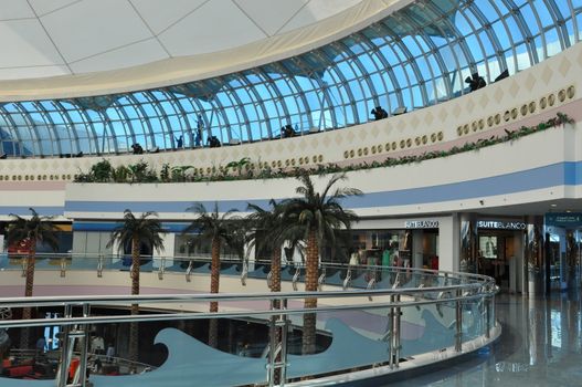 Marina Mall in Abu Dhabi, UAE. It is one of the largest malls in Abu Dhabi and features an observatory, ice rink, movie complex and bowling alley.