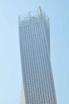 Cayan Tower at Dubai Marina in Dubai, UAE. Also known as Infinity Tower, it is the world's tallest high rise building with a twist of 90 degrees.