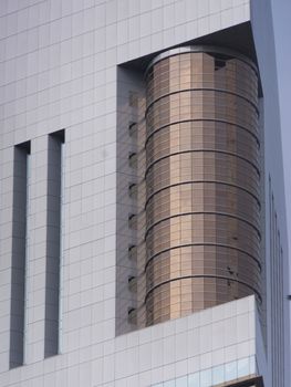 Emirates Towers in Dubai, United Arab Emirates (UAE). The complex contains the Emirates Office Tower and Jumeirah Emirates Towers Hotel, rising to 355 m and 309 m, respectively.