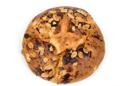 Typical homemade czech easter Cake With Almonds isolated on white