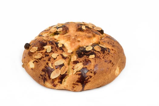 Typical homemade czech easter Cake With Almonds isolated on white