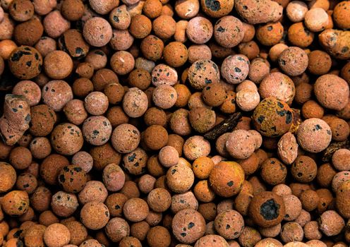 Pile of round peeble stones for background