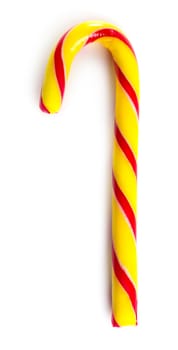 Sweet stick candy cane isolated on white background