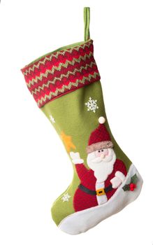 Christmas stocking isolated on white background