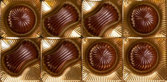 A box of various chocolate candies