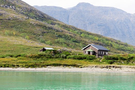 The lonely house on mountain in Norway