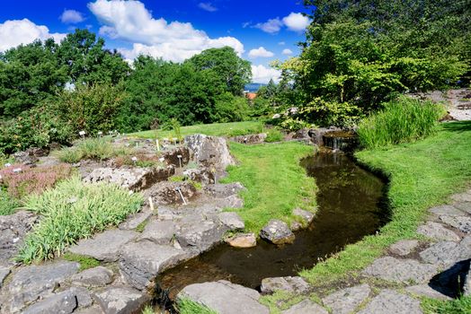 Stream at botanical garden at Oslo Norway