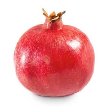 Whole pomegranate isolated on white