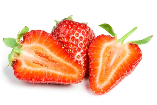 Strawberries isolated on white