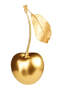 Gold cherry isolated on white