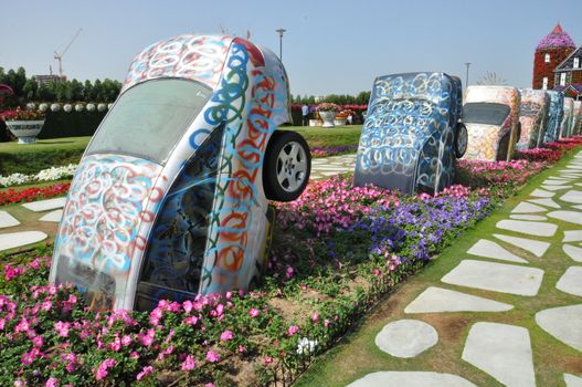 Dubai Miracle Garden in the UAE. It has over 45 million flowers.