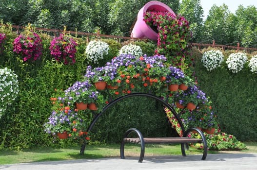 Dubai Miracle Garden in the UAE. It has over 45 million flowers.