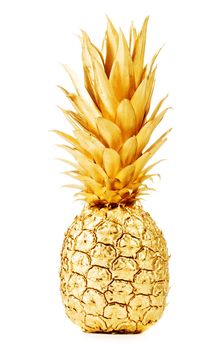 Pineapple in gold isolated on white