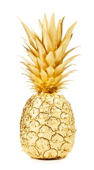 Gold pineapple isolated on white background