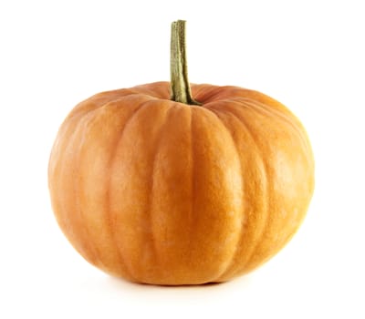 Whole ripe pumpkin isolated on white background