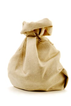 Burlap sack isolated on white