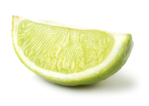 Lime slice isolated on white