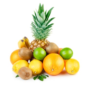 Exotic fruits isolated on white