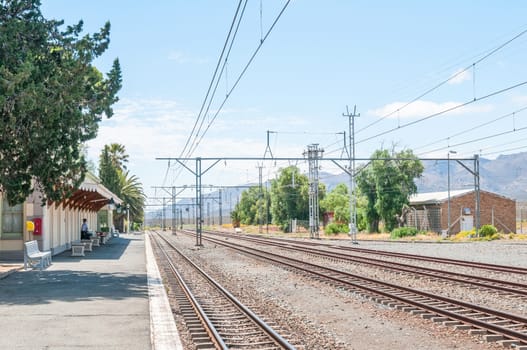 MATJIESFONTEIN, SOUTH AFRICA - DECEMBER 2, 2014: Historic Matjiesfontein station in the Western Cape Province of South Africa The whole town is a national monument.