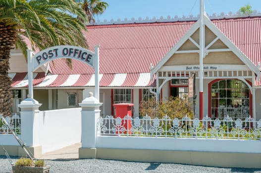 MATJIESFONTEIN, SOUTH AFRICA - DECEMBER 2, 2014: Historic Post Office building in the Victorian village. The whole town is a national monument.