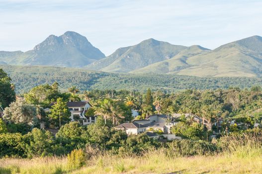 GEORGE, SOUTH AFRICA - JANUARY 4, 2015: View of one of the suburbs in George with the Outeniqua Mountains in the background