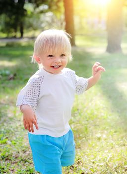 Happy Baby Boy at the Summer Park