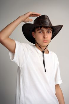 Teenager Portrait in the Studio in the Stetson Hat
