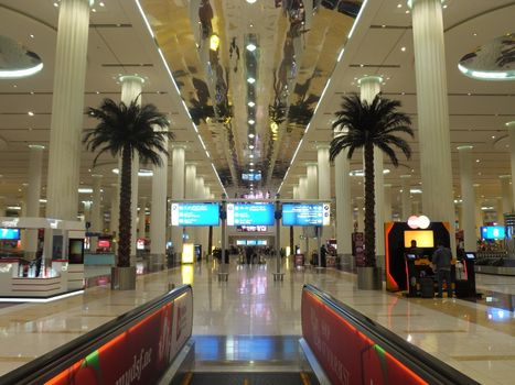 The newer Terminal 3 (Emirates) at Dubai International Airport in the UAE. It is the single largest building in the world by floor space.