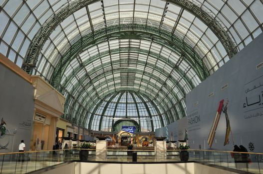 Mall of the Emirates in Dubai, UAE. It is the second largest mall in Dubai containing the biggest indoor ski slope in the world.
