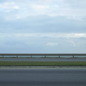 Ocean side highway and gard rail