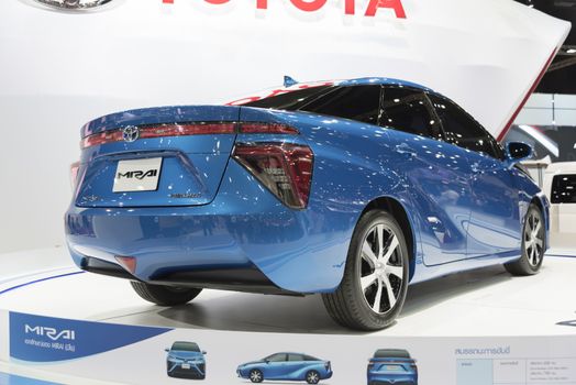 BANGKOK,THAILAND - APRIL 4 : toyota mirai show on April 4,2015 at the 36th Bangkok international motor show in Thailand.